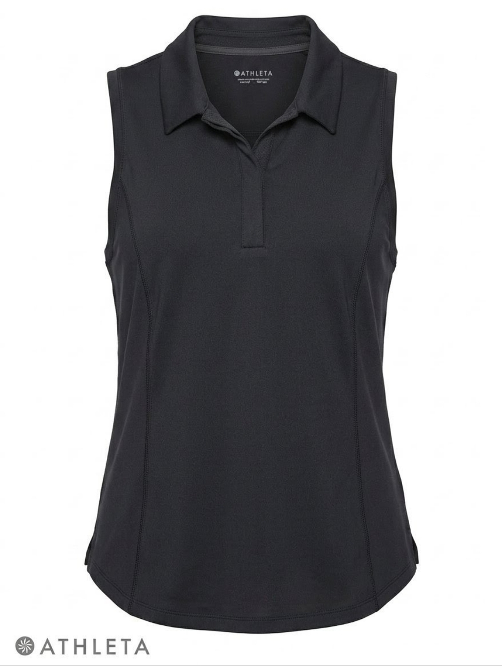 Athleta Black Sleeveless Polo Tank Top 1X Plus Size Performance Golf Activewear